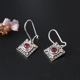 Antique Silver Flower Drop Earring for Women Ethnic Pendant Jewelry