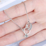 Double Circle Charm Zircon Pendant Bracelet For Women Wedding Jewelry