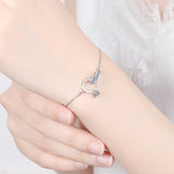 Double Circle Charm Zircon Pendant Bracelet For Women Wedding Jewelry