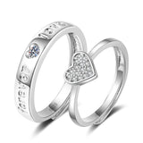 Romantic Heart  Engagement Ring Women Couple Jewelry