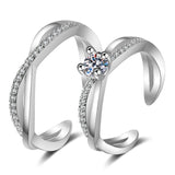 Romantic Heart  Engagement Ring Women Couple Jewelry