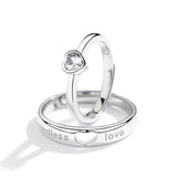 Romantic Heart  Engagement Ring Women Couple Jewelry