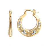 Luxury Hoope Earrings 14K Solid Gold For Women Wedding Jewelry