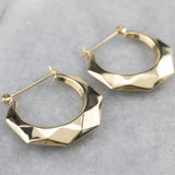 Luxury Hoope Earrings 14K Solid Gold For Women Wedding Jewelry