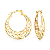 Luxury Hoope Earrings 14K Solid Gold For Women Wedding Jewelry