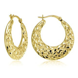 Luxury Hoope Earrings 14K Solid Gold For Women Wedding Jewelry