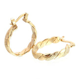 Luxury Hoope Earrings 14K Solid Gold For Women Wedding Jewelry