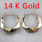 Luxury Hoope Earrings 14K Solid Gold For Women Wedding Jewelry