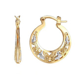 Luxury Hoope Earrings 14K Solid Gold For Women Wedding Jewelry