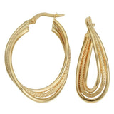 Luxury Hoope Earrings 14K Solid Gold For Women Wedding Jewelry