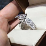 Gorgeous Square Zircon Engagement Ring for Women Proposal Silver Jewelry