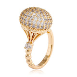 Luxury Wedding Zircon Ring 18K Yellow Gold For Women Bridal Jewelry