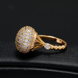 Luxury Wedding Zircon Ring 18K Yellow Gold For Women Bridal Jewelry