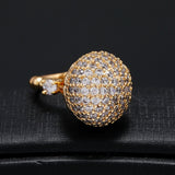 LUXURY WEDDING ZIRCON RING 18K YELLOW GOLD FOR WOMEN BRIDAL JEWELRY