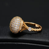 LUXURY WEDDING ZIRCON RING 18K YELLOW GOLD FOR WOMEN BRIDAL JEWELRY