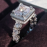 LUXURY RETRO SAPPHIRE ENGAGEMENT RING FOR WOMEN PARTY GIFT JEWELRY