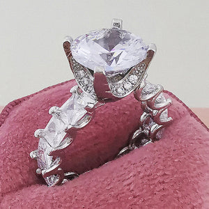 Luxury Retro Sapphire Engagement Ring for Women Party Gift Jewelry