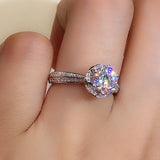 White Sapphire Engagement Ring Women for Wedding Jewelry