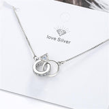 Double Circle Charm Zircon Pendant Bracelet For Women Wedding Jewelry