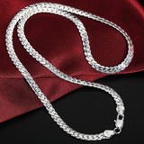 24 Inch Chain Necklace 925 Silver For Woman Wedding Engagement Jewelry Gift