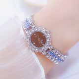 Luxury Silver Diamond Wristwatch Quartz Watche Women Ladies Jewelry