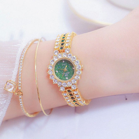 Luxury Silver Diamond Wristwatch Quartz Watche Women Ladies Jewelry