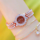 Luxury Silver Diamond Wristwatch Quartz Watche Women Ladies Jewelry