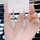 Leaf Opal Pendant Pendant Earrings for women Personality Party Jewelry