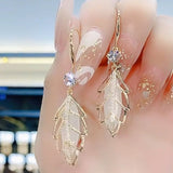 Leaf Opal Pendant Pendant Earrings for women Personality Party Jewelry