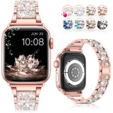 Women Strap IWatch for Apple Watch Band SE 6 7 Diamond Shining