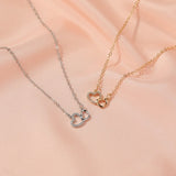 Romantic Heart Pendant Necklace For Women Gold Wedding Jewelry