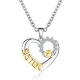 Romantic Heart Pendant Necklace For Women Gold Wedding Jewelry