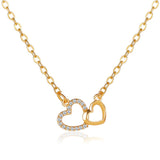 Romantic Heart Pendant Necklace For Women Gold Wedding Jewelry