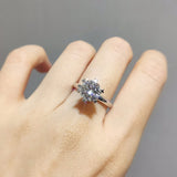 2 Carat White Moissanite Gemstone S925 Ring for Women Wedding Jewelry