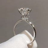 2 Carat White Moissanite Gemstone S925 Ring for Women Wedding Jewelry