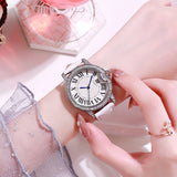 LUXURY DIAMOND WATCHE WRIST WATCHE LEATHER STRAP FOR WOMEN GIFT JEWELRY