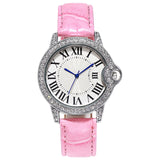 LUXURY DIAMOND WATCHE WRIST WATCHE LEATHER STRAP FOR WOMEN GIFT JEWELRY