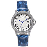 LUXURY DIAMOND WATCHE WRIST WATCHE LEATHER STRAP FOR WOMEN GIFT JEWELRY