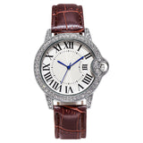 LUXURY DIAMOND WATCHE WRIST WATCHE LEATHER STRAP FOR WOMEN GIFT JEWELRY