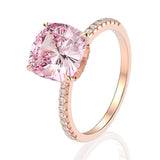 MOISSANITE SAPPHIRE GEMSTONE ENGAGEMENT RING 925 SILVER ROSE GOLD WOMEN FINE JEWELRY