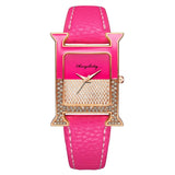 LUXURY LEATHER RECTANGLE WOMEN WATCHE DIAMOND LADIES QUARTZ WATCH