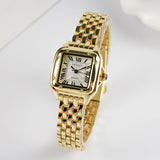 Ladies Classic Square Wristwatch Quartz Watche Silver Steel Band Jewelry