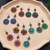 Vintage Sun Flower Earrings Ethnic Boho Women Anniverssary Jewelry