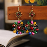 Vintage Sun Flower Earrings Ethnic Boho Women Anniverssary Jewelry