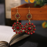 Vintage Sun Flower Earrings Ethnic Boho Women Anniverssary Jewelry