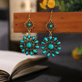 Vintage Sun Flower Earrings Ethnic Boho Women Anniverssary Jewelry