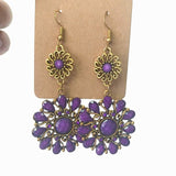 Vintage Sun Flower Earrings Ethnic Boho Women Anniverssary Jewelry