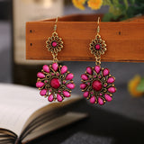 Vintage Sun Flower Earrings Ethnic Boho Women Anniverssary Jewelry