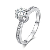 Princess Heart Zircon Ring For Women Silver Wedding Jewelry