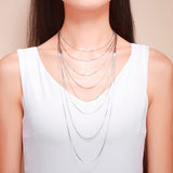 Slim Link Chain Necklace 925 Silver Women's Wedding Jewelry